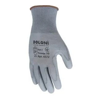 Рукавички DOLONI D-Flex трикотажні з поліуретановим покриттям 10 розмір сірі (4572)