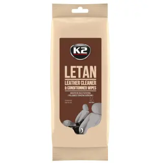 Серветки вологі K2 Letan Leather Cleaner & Conditionner Wipes для очищення шкіряної оббивки 24 шт (K210)