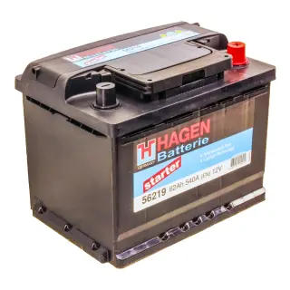 Акумулятор HAGEN BATTERIE 12V 62Ah 540A R+ 242 мм х 175 мм х 190 мм (56219)