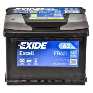 Акумулятор EXIDE Excell 12V 62Ah 540A L+ 242 мм х 175 мм х 190 мм (EB621)