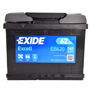 Акумулятор EXIDE Excell 12V 62Ah 540A R+ 242 мм х 175 мм х 190 мм (EB620)
