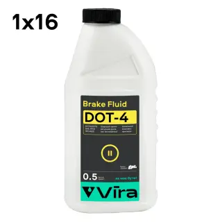 Рідина гальмівна Vira Brake Fluid DOT-4 0,5 л (КРАТНО ЯЩИКУ 16 шт) (VI1011)