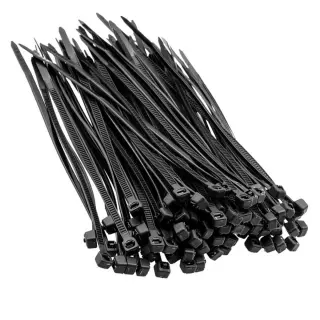 Хомут стрічковий GEMI 200 мм х 3,6 мм 100 шт пластиковий чорний (TKUV 200 ммx3.6b)