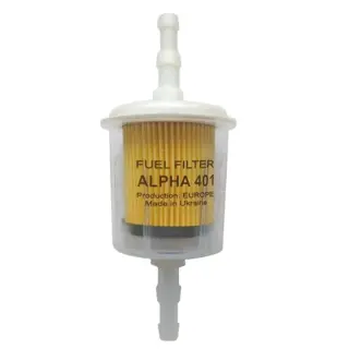 Фільтр паливний ALPHA FILTER ВАЗ 2101, 2121, 2108, 2109, АЗЛК 412, 2140, ЗАЗ 1102 прямий (AF 401)