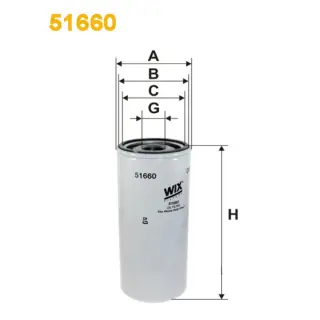Фільтр оливи WIX FILTERS Ikarus, Leyland, Renault (RVI), Volvo, Volvo Bus, Case-IH, Fortschritt E, (51660E)
