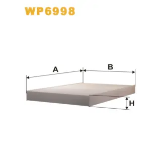 Фільтр салону WIX FILTERS Audi A4 (B6,B7/8E,8H), A6 (4B/C5), A6 Quattro/Allroad, Allroad I (4BH), (WP6998)