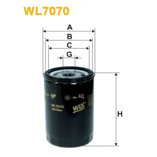 Фільтр оливи WIX FILTERS ABG, Agria, Atlas, Atlas Copco, Benford, Bobcat, Bomag, Deutz, F.U.T. S (WL7070)