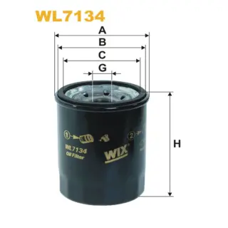 Фільтр оливи WIX FILTERS Daihatsu, Ford, Honda, Hyundai, Kia, Mazda, Mitsubishi, Nissan, Opel, Peu (WL7134)