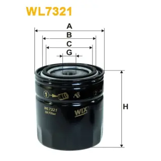 Фільтр оливи WIX FILTERS Audi 80, A4 (B5/B6/B7), A6 (C4/C5), A6 II (4F/C6), A8 (4D), A8 II (4E), (WL7321)