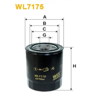 Фільтр оливи WIX FILTERS Toyota Coaster, Daihatsu Delta, Ford Ranger, Mazda B II, BT-50, Toyota 4- (WL7175)