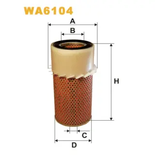 Фільтр повітряний WIX FILTERS Atlas, Bobcat, Case, Clark Equipment, Fiatagri, John Deere, Komatsu, (WA6104)