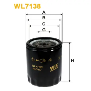 Фільтр оливи WIX FILTERS Alfa Romeo 145, 146, 164, 33, Fiat 127, Fiorino, Panda, Innocenti Koral, (WL7138)