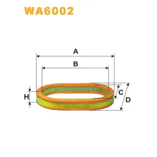 Фільтр повітряний WIX FILTERS Ford Escort III (80-85), Escort IV (85-90), Fiesta II (83-89), Orion, (WA6002)