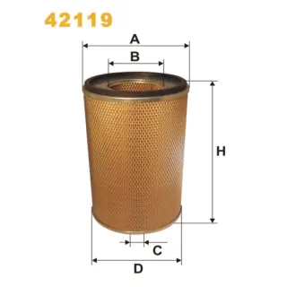 Фільтр повітряний WIX FILTERS Dodge, Erf, Foden, Ford, Ikarus, Iveco Bus, Leyland, Renault (RVI), (42119)