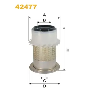 Фільтр повітряний WIX FILTERS JCB Equipment (Outer used w/42478) (42477)