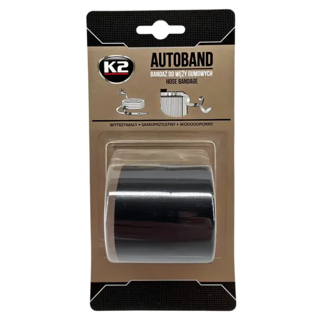 Стрічка клейка високотемпературна для ремонту гумових шлангів K2 Autoband чорна 5 см x 3 м (B3000)