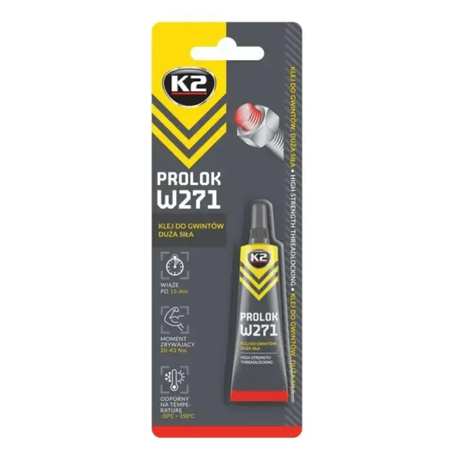 Клей-фіксатор для різьбових з'єднань K2 Prolok W271 червоний 6 мл (B151)
