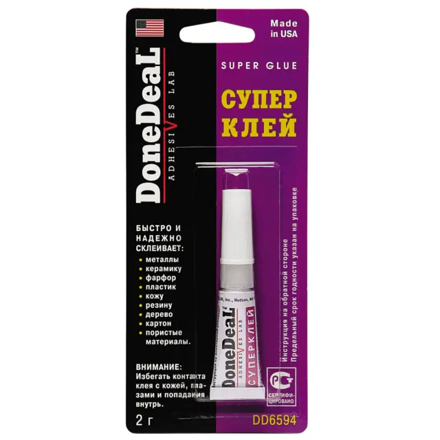 Суперклей універсальний Done Deal прозорий 2 г (DD6594)