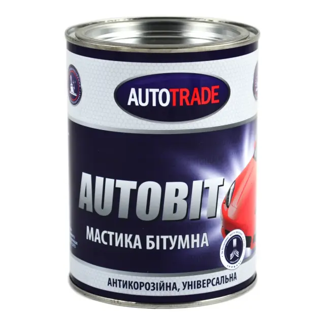 Мастика бітумна для захисту від корозії та гідроізоляція Autotrade чорна банка 0,8 кг