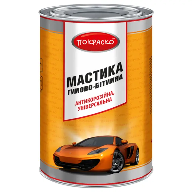 Мастика гумово-бітумна універсальна антикорозійна Покраско банка 4,3 кг