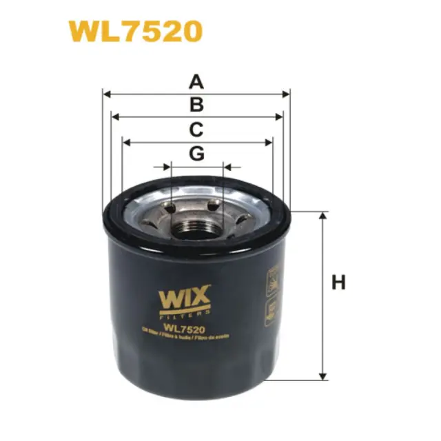 Фільтр оливи WIX FILTERS Hyundai i20, i20 II, Kia Picanto II, Rio III (WL7520)