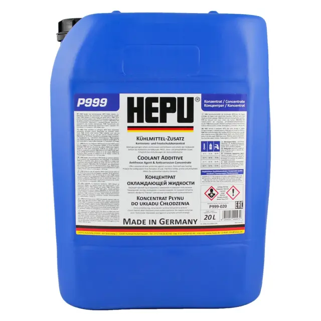Рідина охолоджуюча HEPU Антифриз -38 °C G11 синя концентрат 20 л (P999-020)