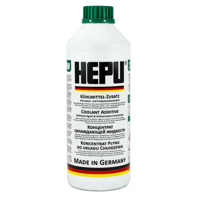 Рідина охолоджуюча HEPU Антифриз -38 °C G11 зелена концентрат 1,5 л (P999-GRN)