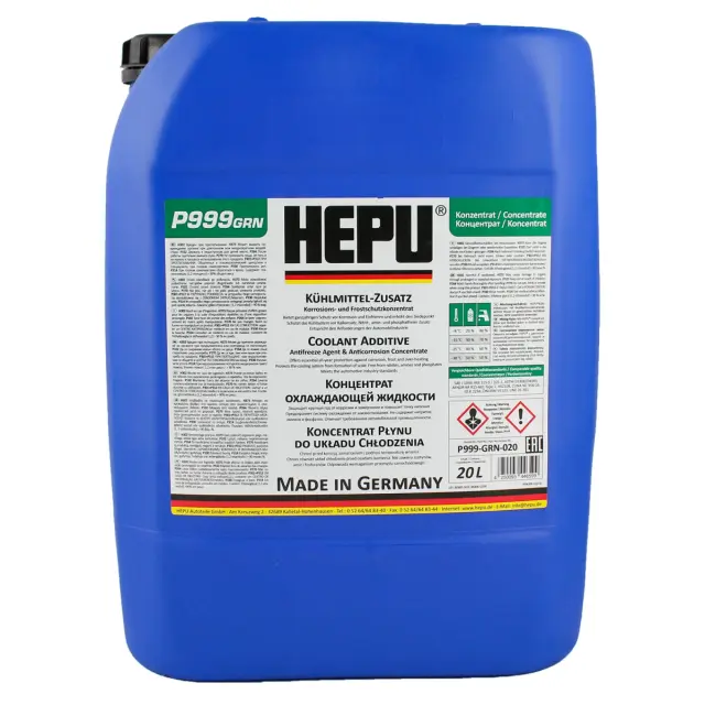 Рідина охолоджуюча HEPU Антифриз -38 °C G11 зелена концентрат 20 л (P999-GRN-020)