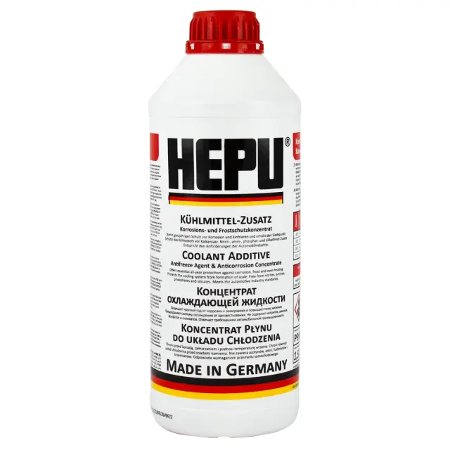 Рідина охолоджуюча HEPU Антифриз G12 червона концентрат 1,5 л (P999 G12)
