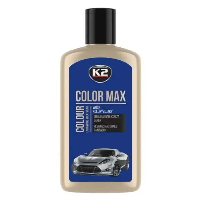 Поліроль восковий для кузова K2 Color Max синій пляшка 250 мл (K020BLUE)