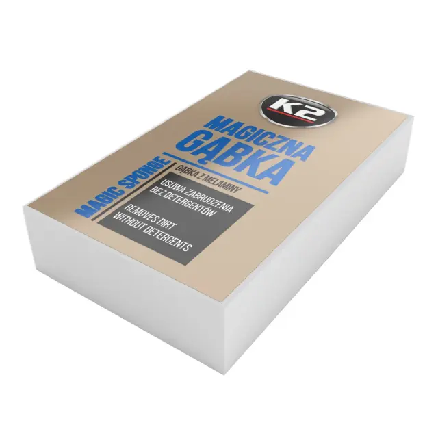 Губка К2 Magic Sponge для миття меламінова біла 6,5 см х 2,5 см х 10 см (K290)