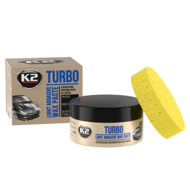 Паста для полірування кузова К2 Turbo з губкою банка 250 г (K004)