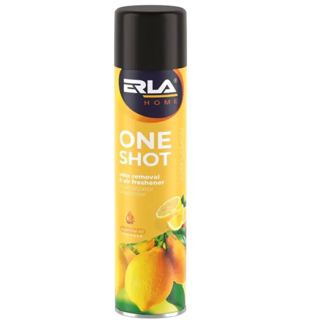 Нейтралізатор запаху та освіжувач повітря ERLA One Shot "Лимон" 600 мл (R424)