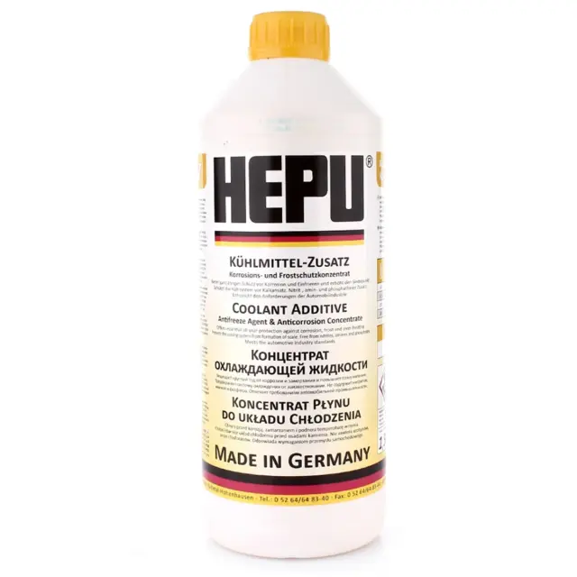Рідина охолоджуюча HEPU Антифриз -38 °C G11 жовта концентрат 1,5 л (P999)