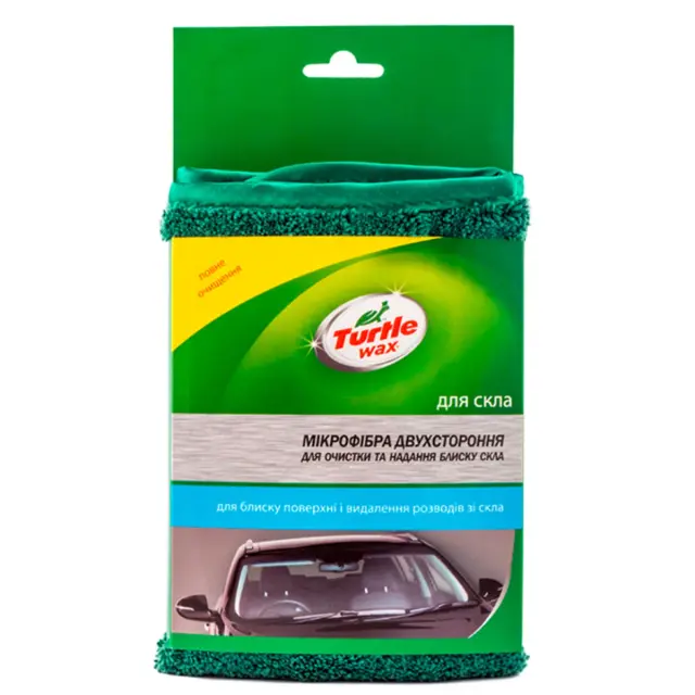Серветка TURTLE WAX для очищення скляних та дзеркальних поверхонь двостороння мікрофібра 42 см х 38 см (X5344)