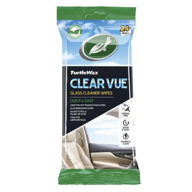 Серветка волога для очищення скляних та дзеркальних поверхонь CLEARVUE GLASS CLEANER 24 шт