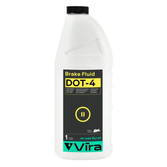 Рідина гальмівна Vira Brake Fluid DOT-4 1 л (КРАТНО ЯЩИКУ 12 шт) (VI1012)