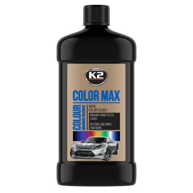 Поліроль восковий для кузова K2 Color Max чорний пляшка 500 мл (K025CA)