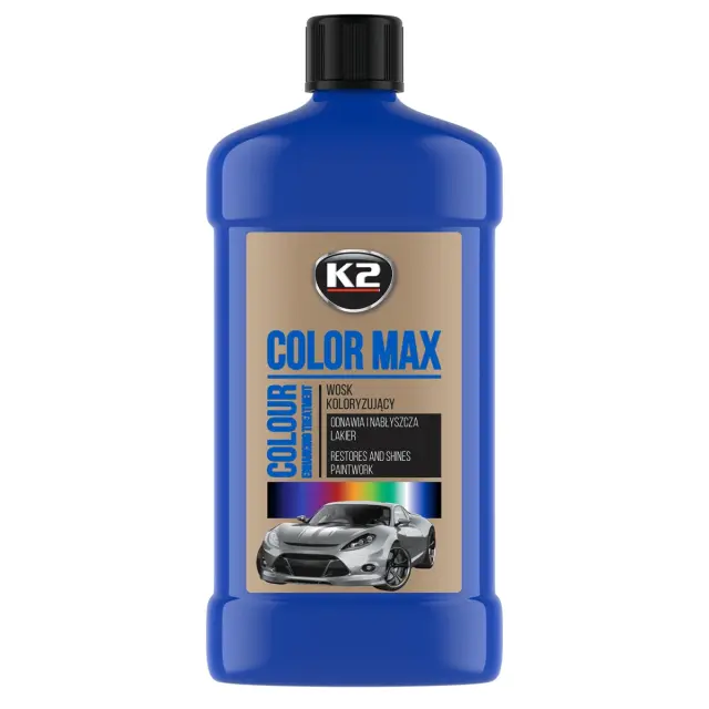 Поліроль восковий для кузова K2 Color Max синій пляшка 500 мл (K025NI)