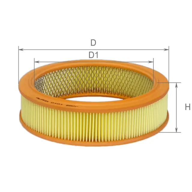 Фільтр повітряний ALPHA FILTER ВАЗ 2101/21099/2115/2110 карб., АЗЛК, ЗАЗ 1102, Іж без войлока поліетилен (Aльфа0101ре)