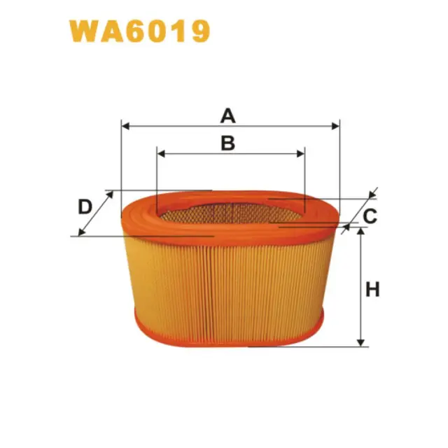 Фільтр повітряний WIX FILTERS Mitsubishi Galant II (80-84), Pajero I, Pajero II, Sapporo (WA6019)