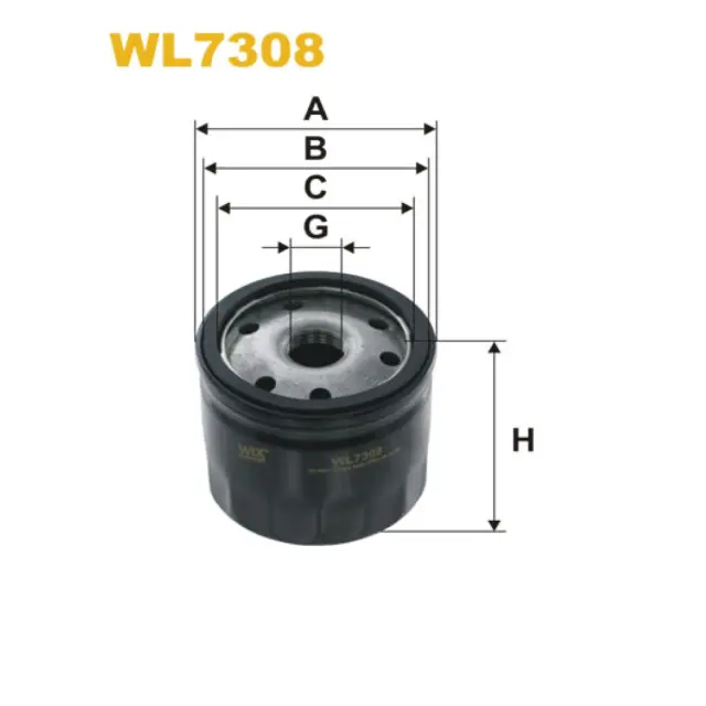 Фільтр оливи WIX FILTERS Alfa Romeo 147, 156, 166, Crosswagon Q4, GT, Fiat Bravo II, Doblo I, Idea (WL7308)