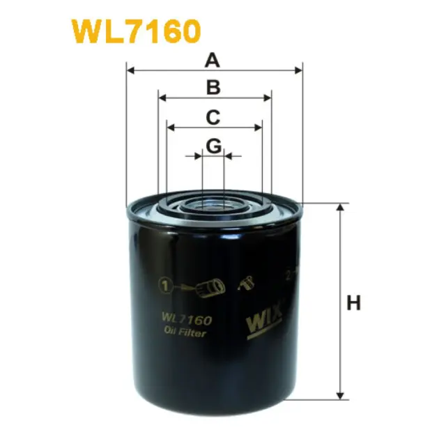 Фільтр оливи WIX FILTERS Citroen Jumper I/II, Fiat Argenta, Croma, Ducato, Iveco Daily/Grinta I/II (WL7160)