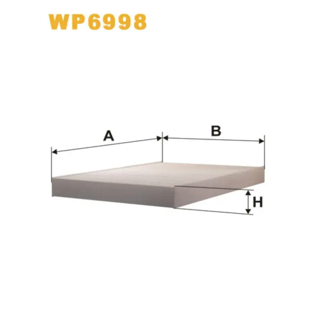 Фільтр салону WIX FILTERS Audi A4 (B6,B7/8E,8H), A6 (4B/C5), A6 Quattro/Allroad, Allroad I (4BH), (WP6998)