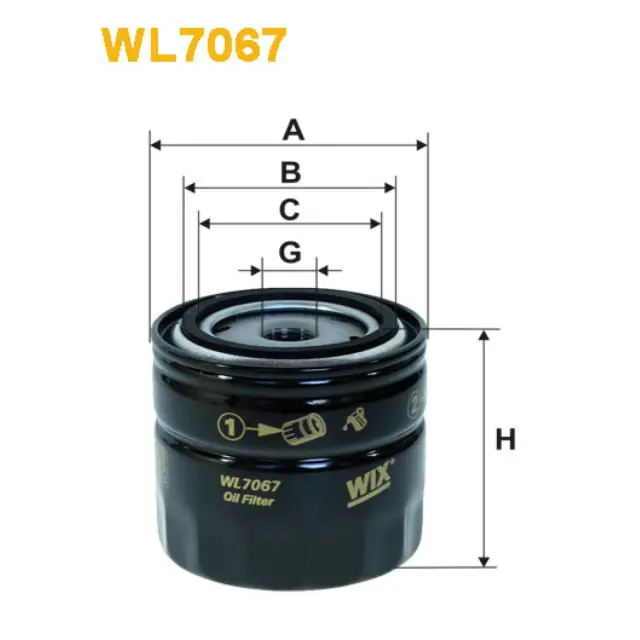 Фільтр оливи WIX FILTERS  ВАЗ 2101-2107 високий без упаковки (WL7067-12)