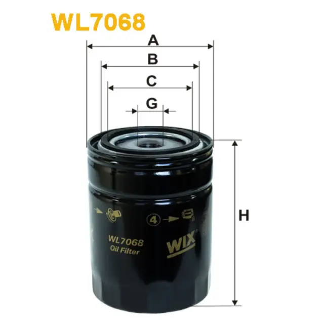 Фільтр оливи WIX FILTERS Multicar, Linde, Still, Zremb Gliwice, Aro, Audi, Seat, Volkswagen, Volvo (WL7068)