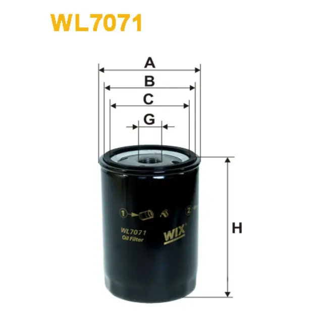 Фільтр оливи WIX FILTERS Audi, Desta, Jaguar, Linde, Seat, Volkswagen (WL7071)