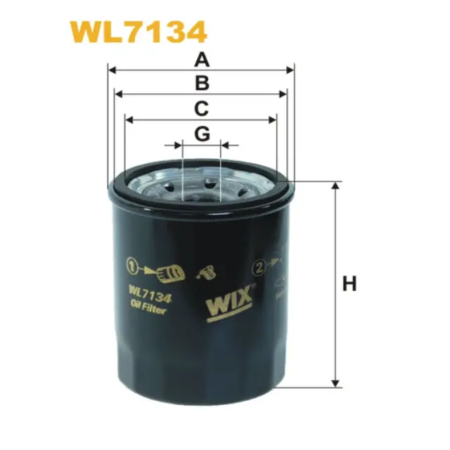 Фільтр оливи WIX FILTERS Daihatsu, Ford, Honda, Hyundai, Kia, Mazda, Mitsubishi, Nissan, Opel, Peu (WL7134)