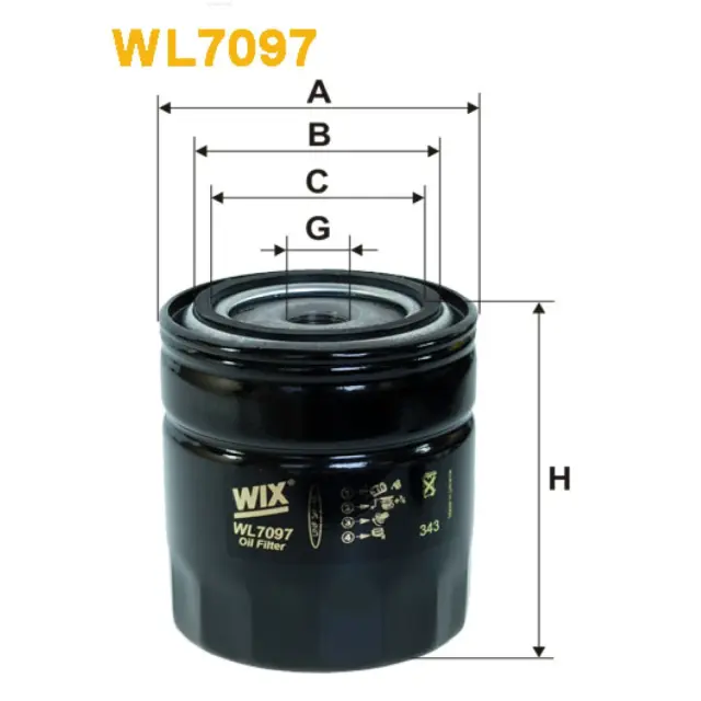 Фільтр оливи WIX FILTERS Газель двигун 406 високий (WL7097)