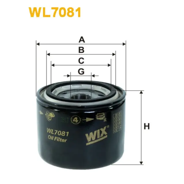Фільтр оливи WIX FILTERS Kramer, New Holland, Isuzu Fargo, Gemini, Kia Besta, Mazda, Mitsubishi Co (WL7081)